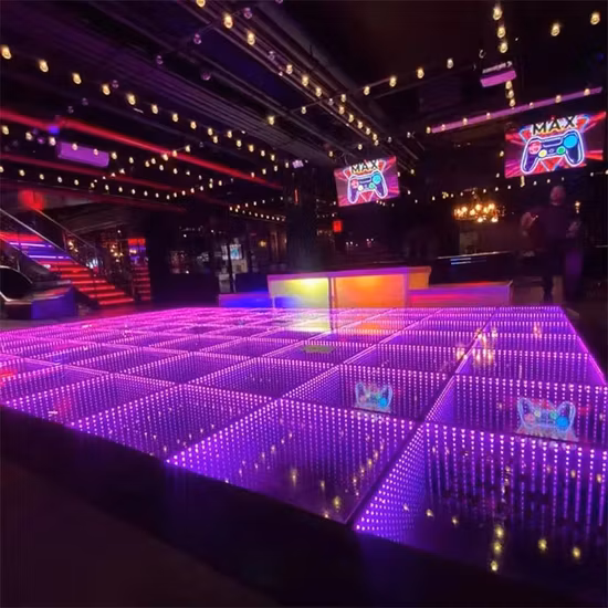 Wireless Magnetic Disco DJ Party 50*50cm 3D Mirror LED Dance Floor for Wedding Events