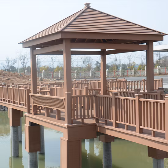 Easy Install WPC PVC Garden Park Plank Road Wooden Bridge Landscape Municipal Engineering Terrace Scenic Spots Railing