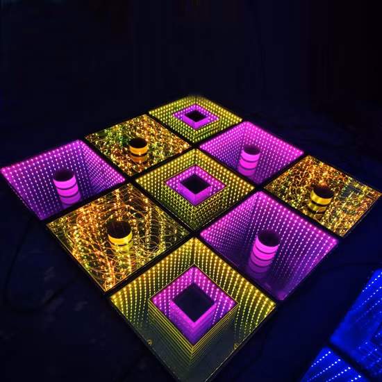 Homei Wedding Disco Party Portable LED Dancing Tiles 3D Mirror Dance Floor